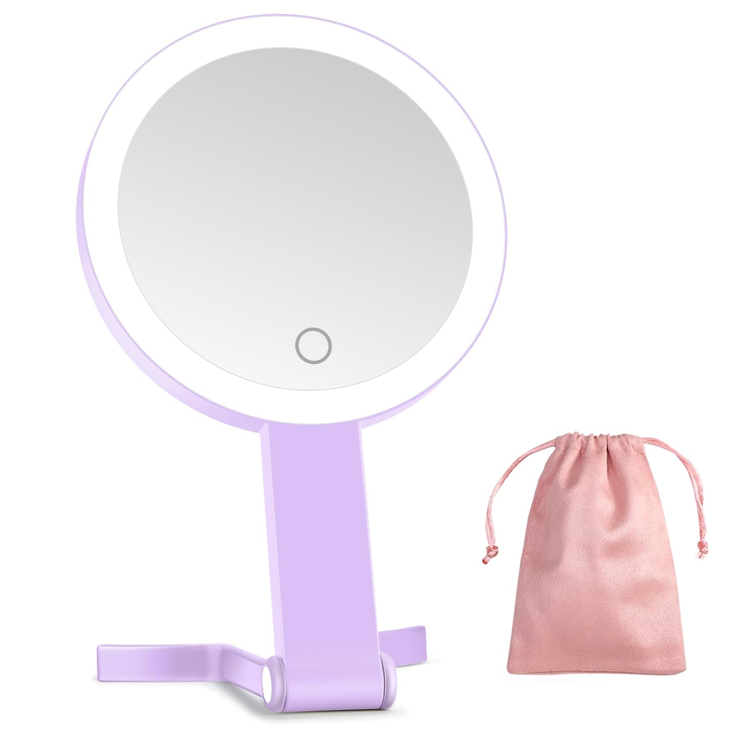 Dual-Sided LED Makeup Mirror – 10X Magnification, 3 Light Modes, Travel-Friendly Design